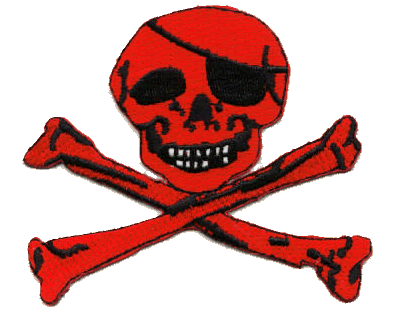Jolly Roger Red Outline Patch