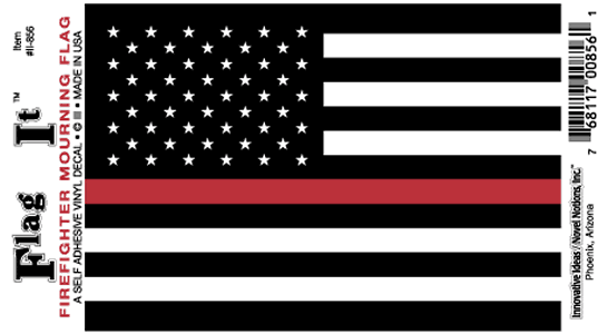 Firefighter Memorial Thin Red Line Flag Decal Sticker