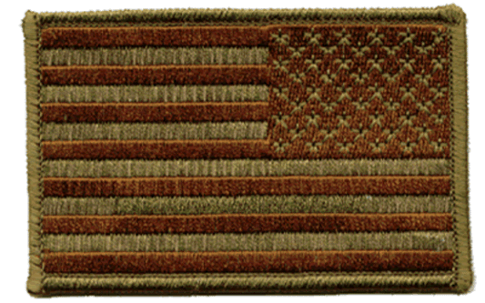 United States Flag Patch Army Green Reversed