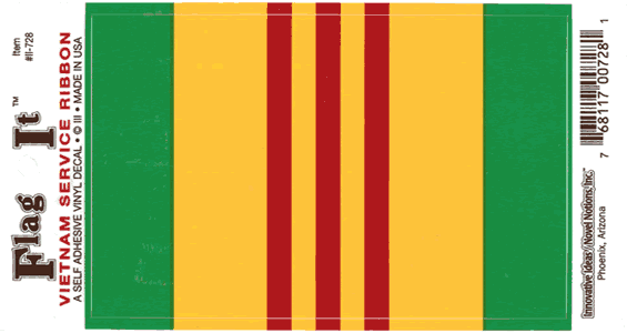 Vietnam Service Ribbon Decal Sticker