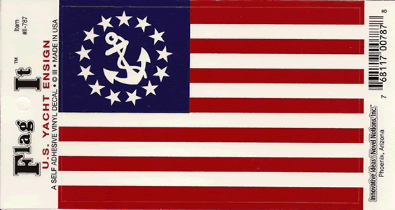 US Yacht Ensign Flag Decal Sticker