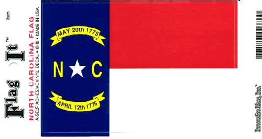 North Carolina Flag Decal Sticker