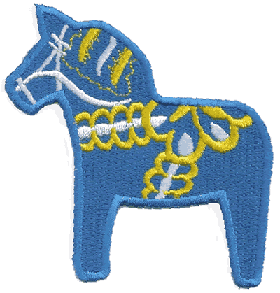 Dala Horse Blue Patch