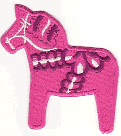 Dala Horse Pink Patch