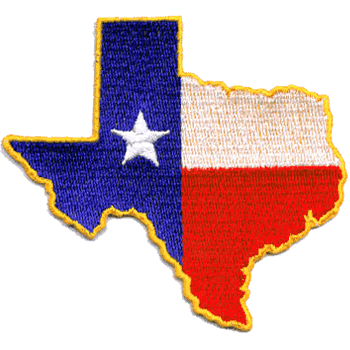 Texas Flag Patch State Shaped