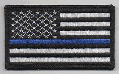 Police Memorial Thin Blue Line Flag Patch
