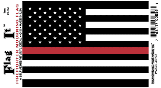 Firefighter Memorial Thin Red Line Flag Decal Sticker